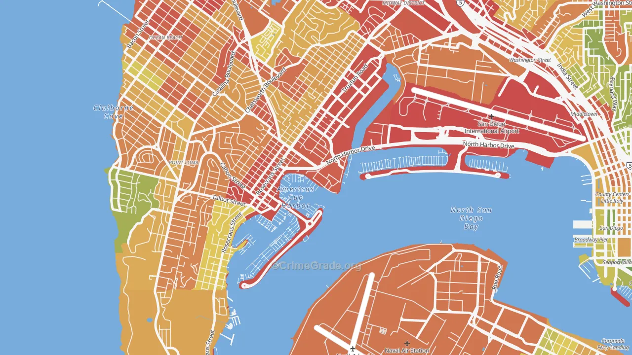 92147, CA Map of Drug-Related Crime Rates