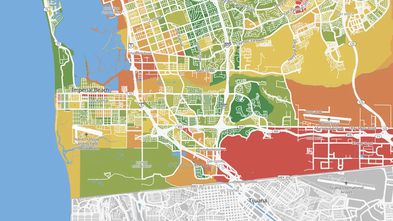 92154, CA Map of Drug-Related Crime Rates