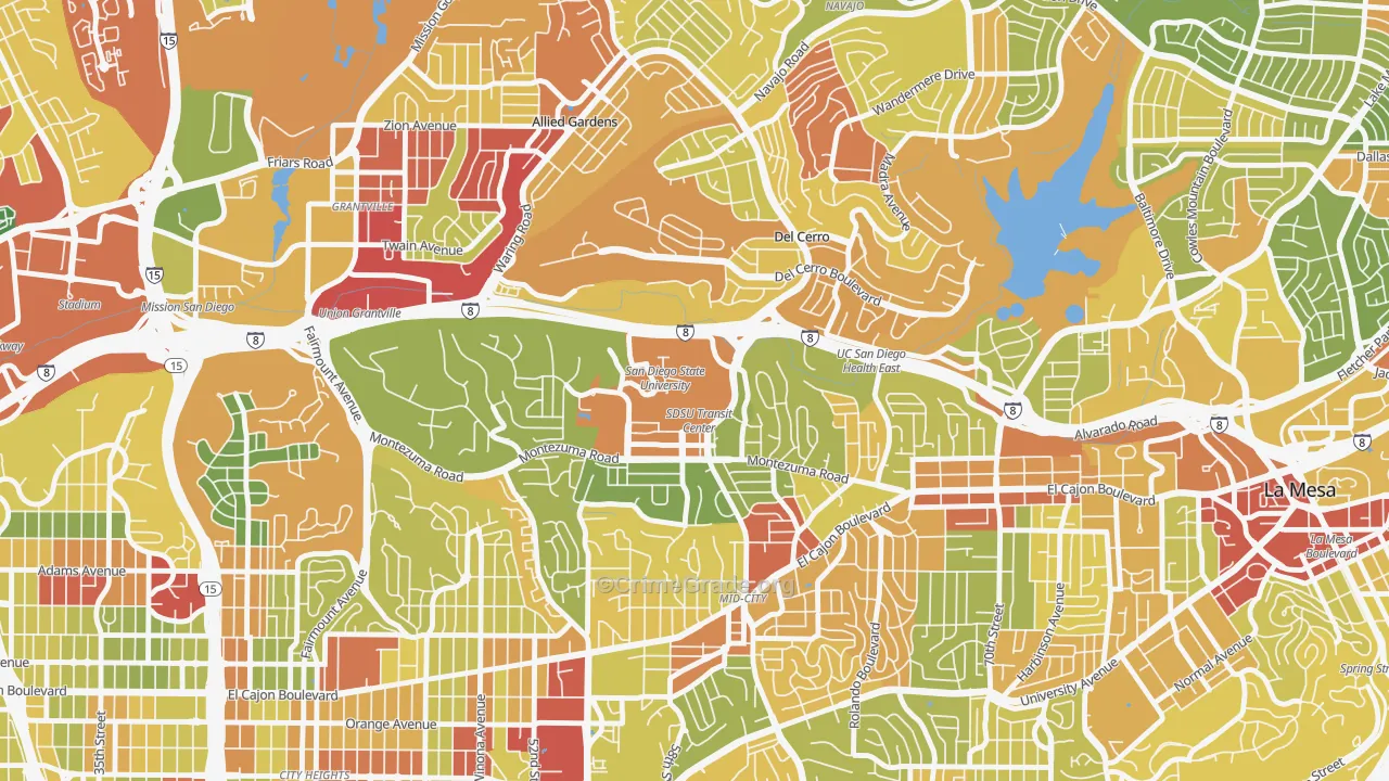 92182, CA Map of Drug-Related Crime Rates