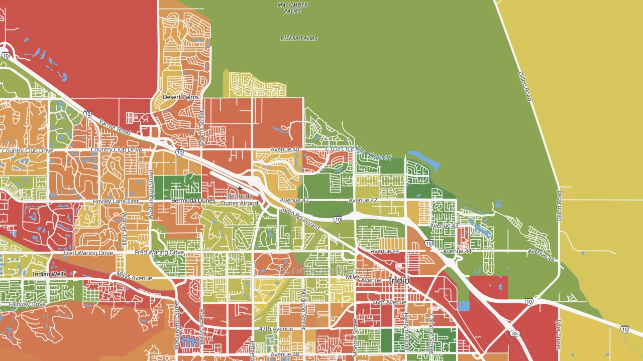 92203, CA Map of Drug-Related Crime Rates