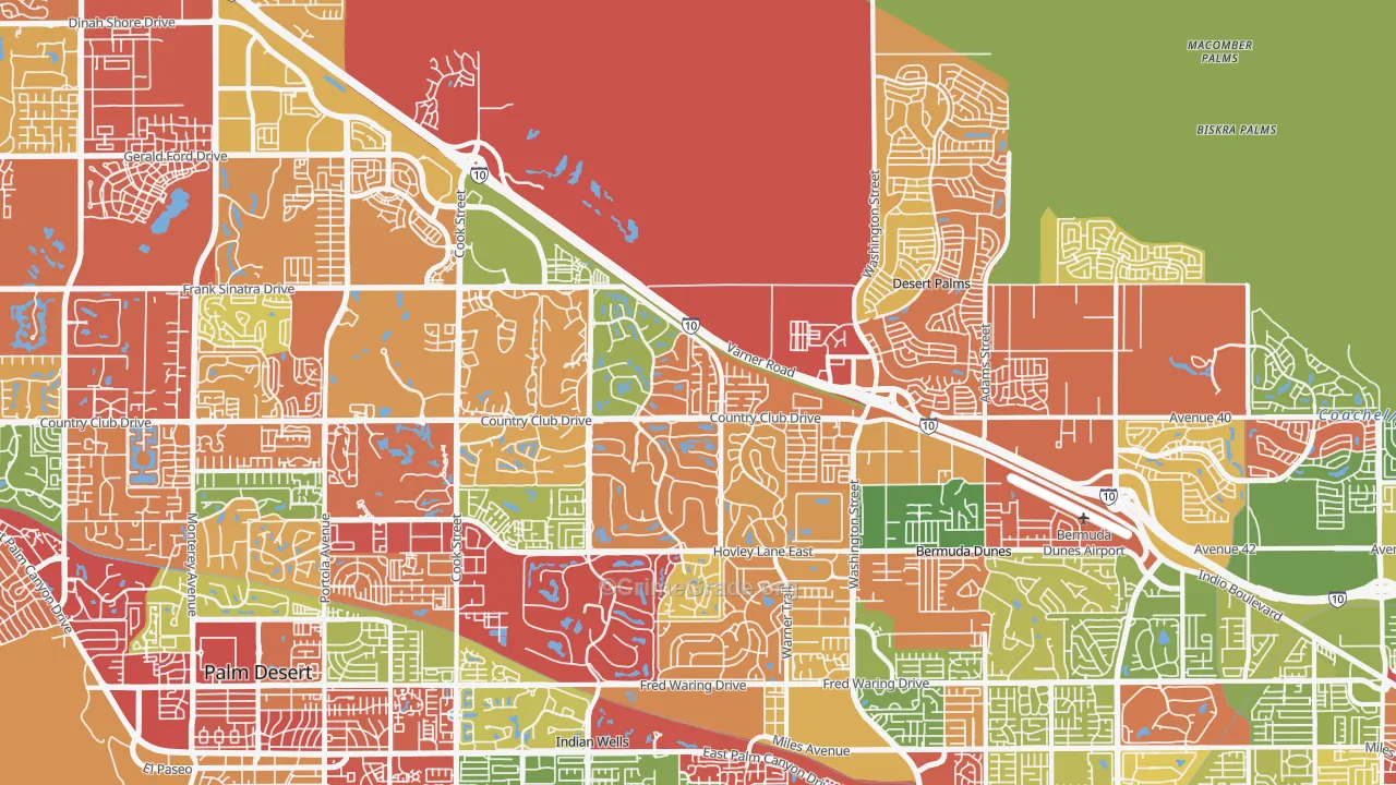 92211, CA Map of Drug-Related Crime Rates