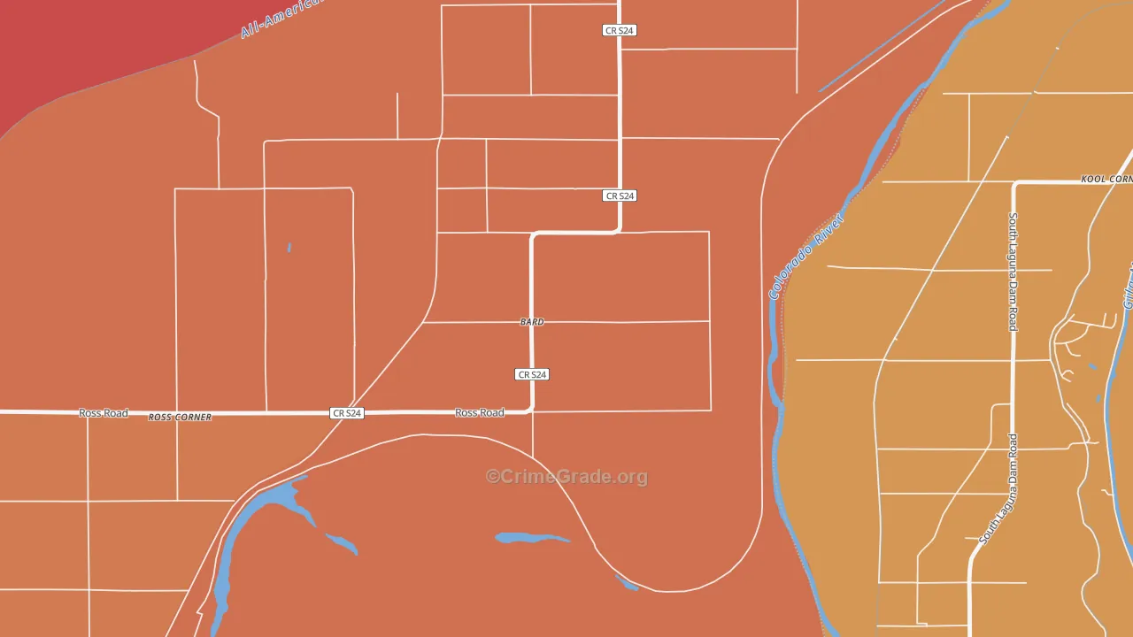 92222, CA Map of Drug-Related Crime Rates