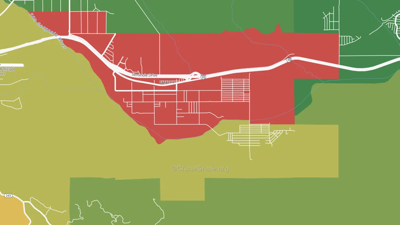 92230, CA Map of Drug-Related Crime Rates