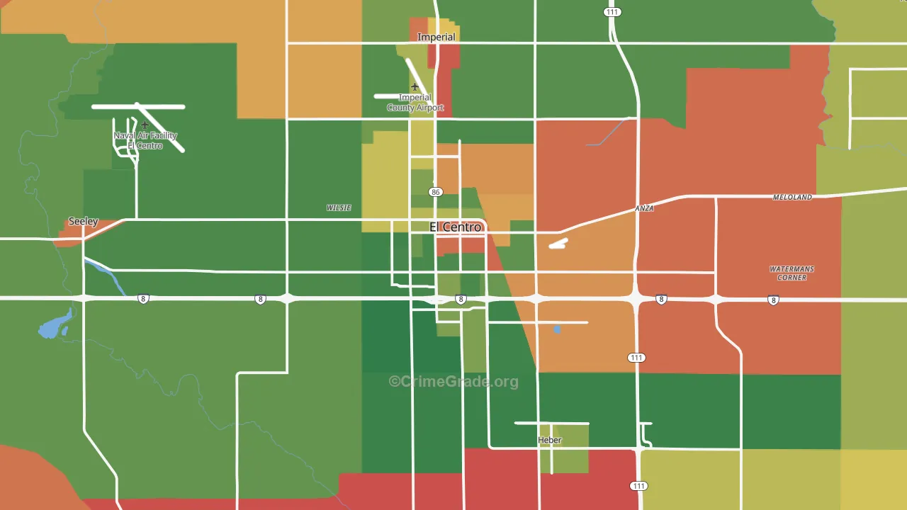 92243, CA Map of Drug-Related Crime Rates