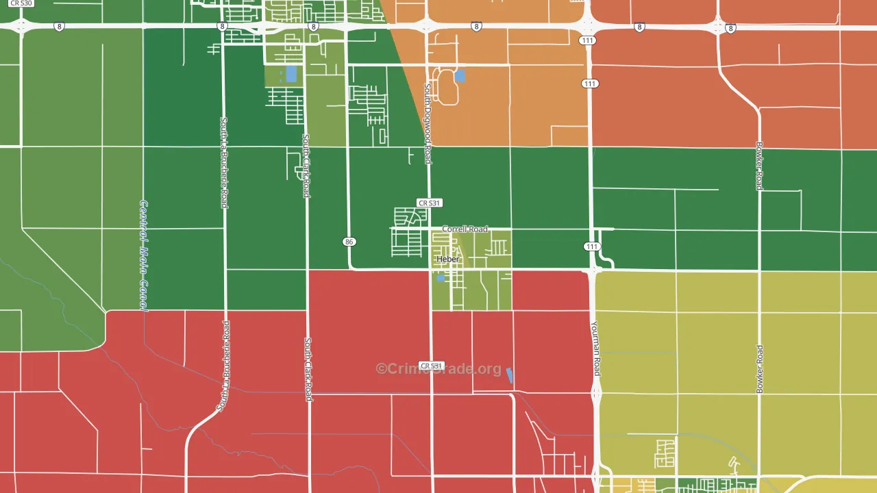 92249, CA Map of Drug-Related Crime Rates