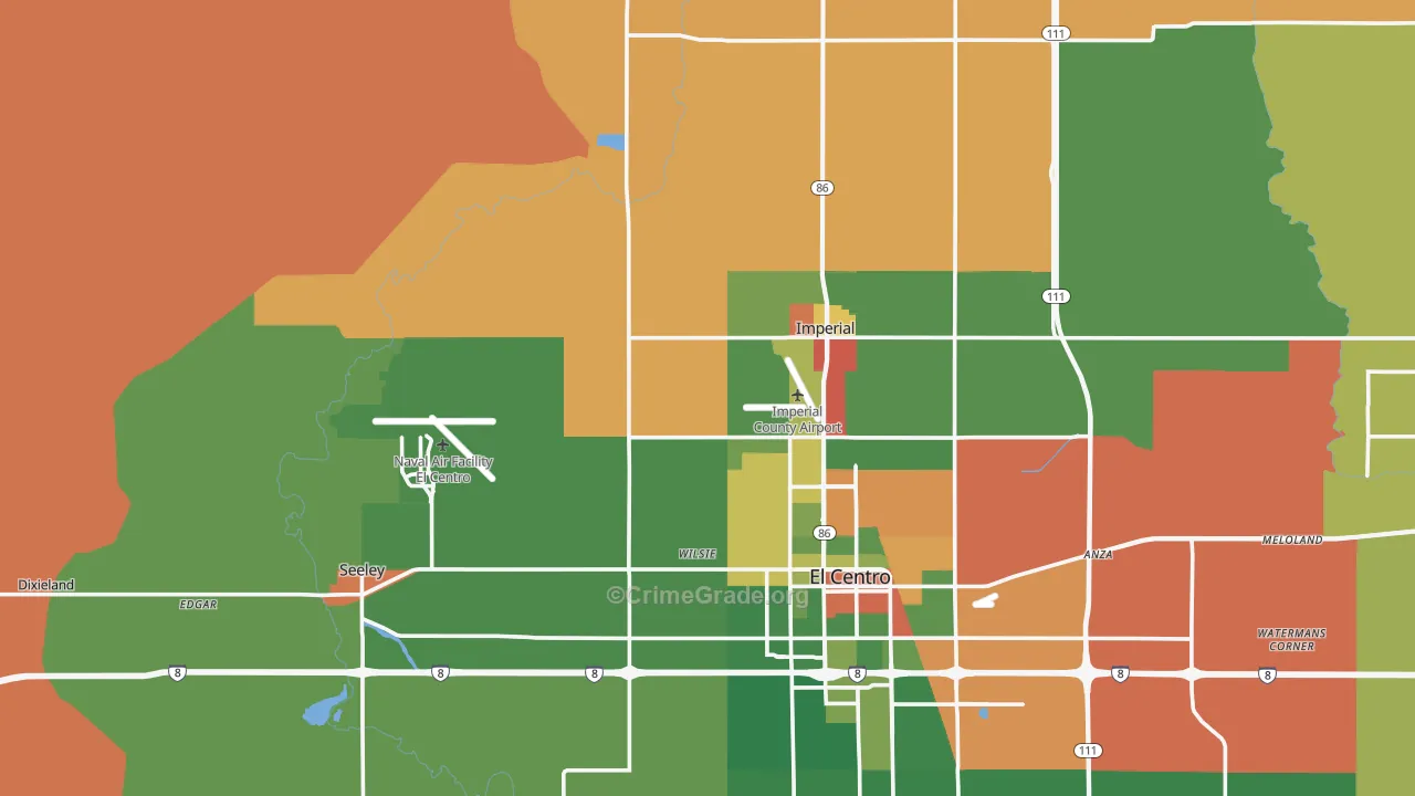 92251, CA Map of Drug-Related Crime Rates