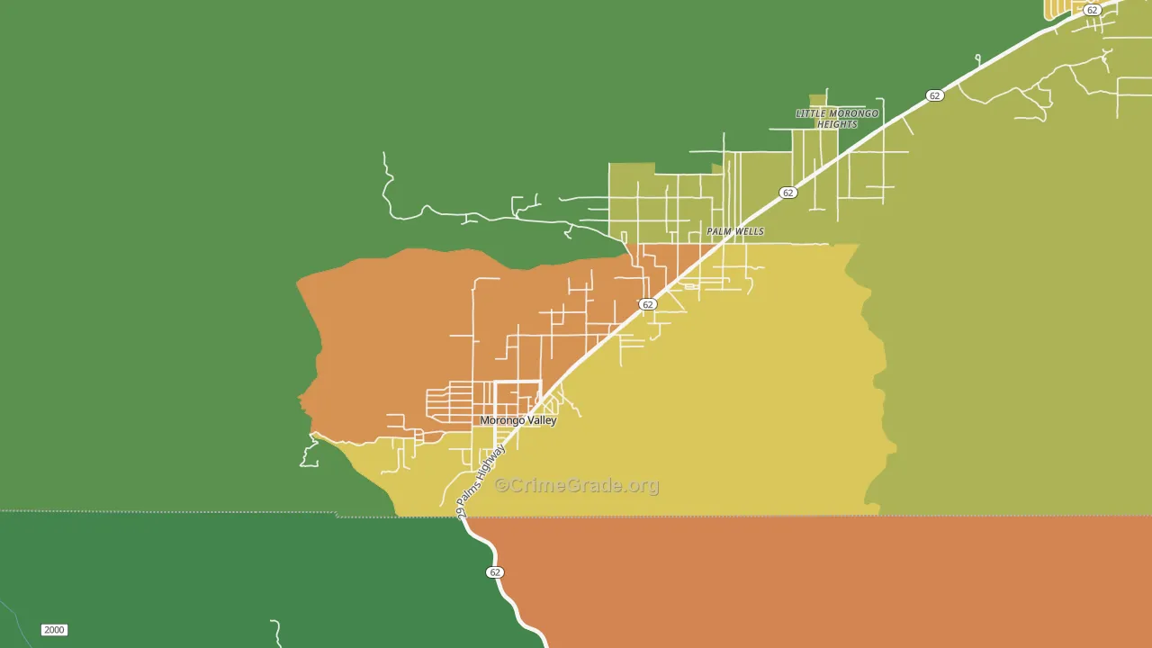 92256, CA Map of Drug-Related Crime Rates
