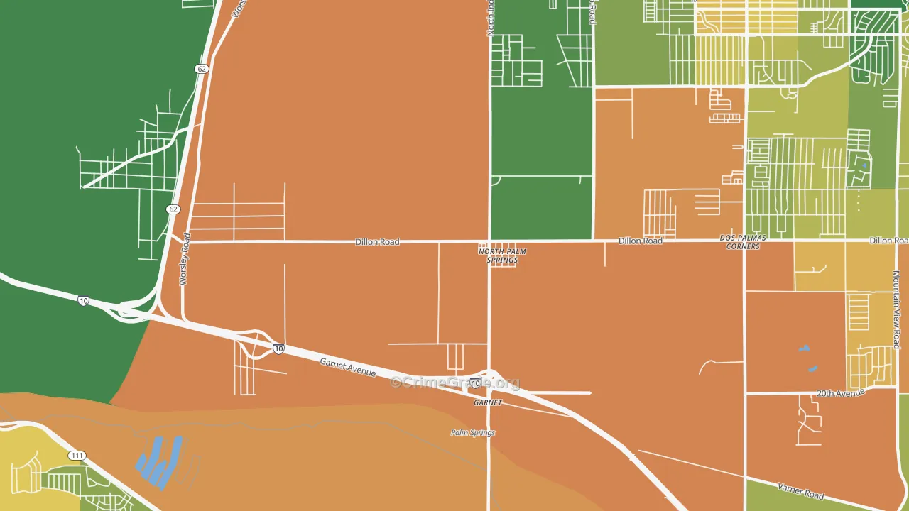 92258, CA Map of Drug-Related Crime Rates