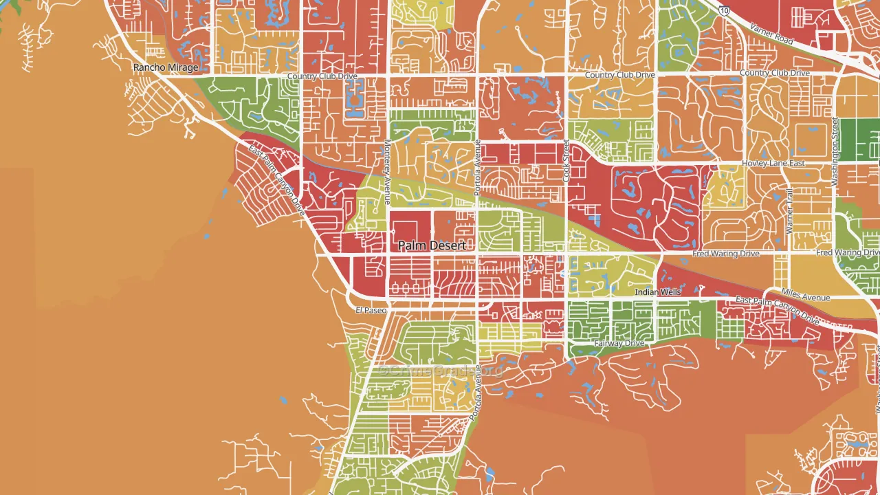 92260, CA Map of Drug-Related Crime Rates