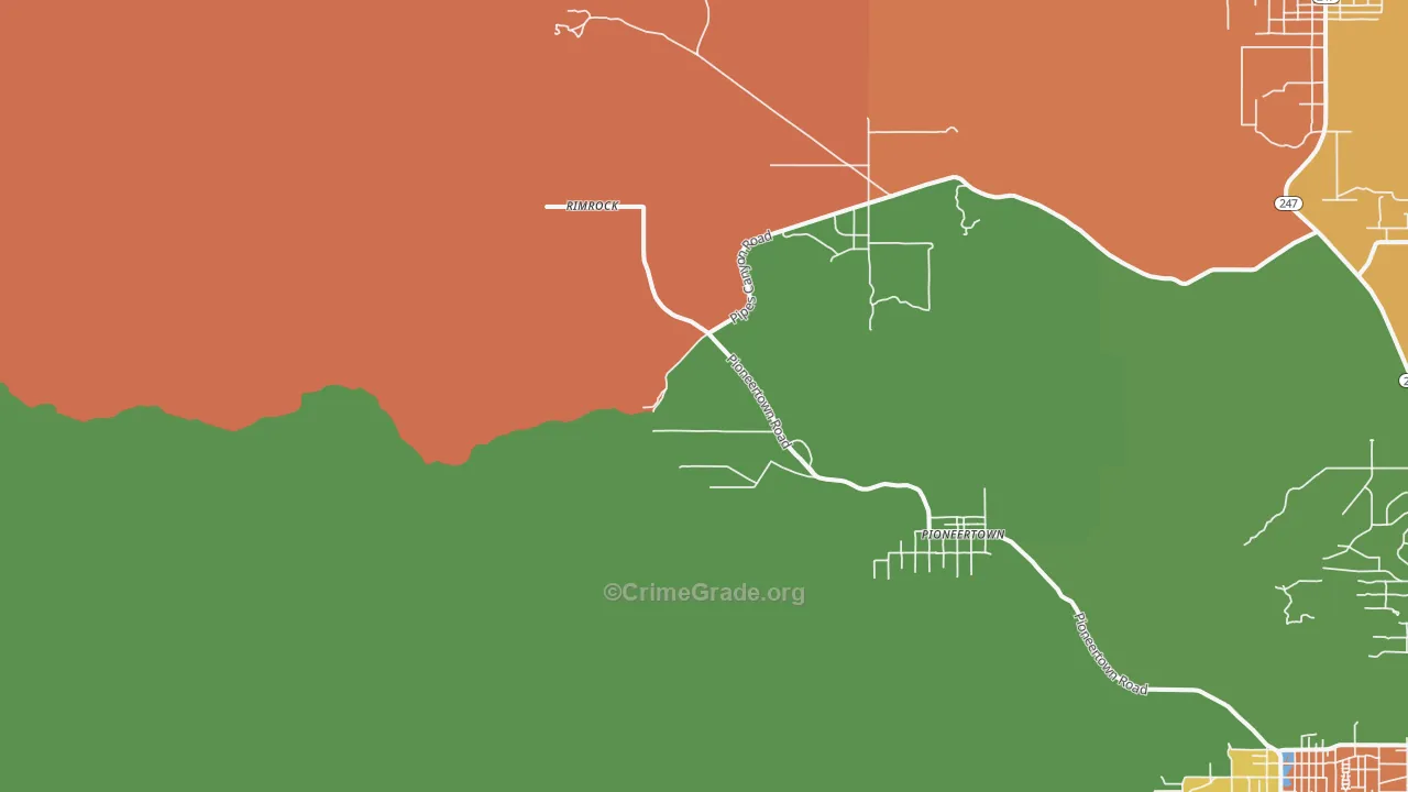 92268, CA Map of Drug-Related Crime Rates