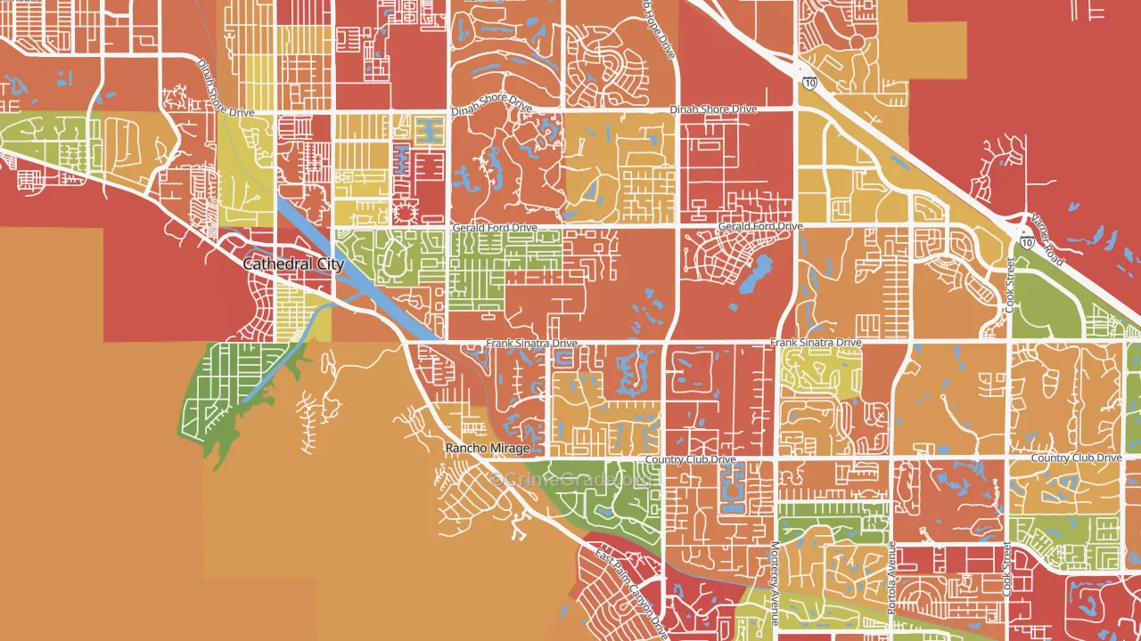 92270, CA Map of Drug-Related Crime Rates