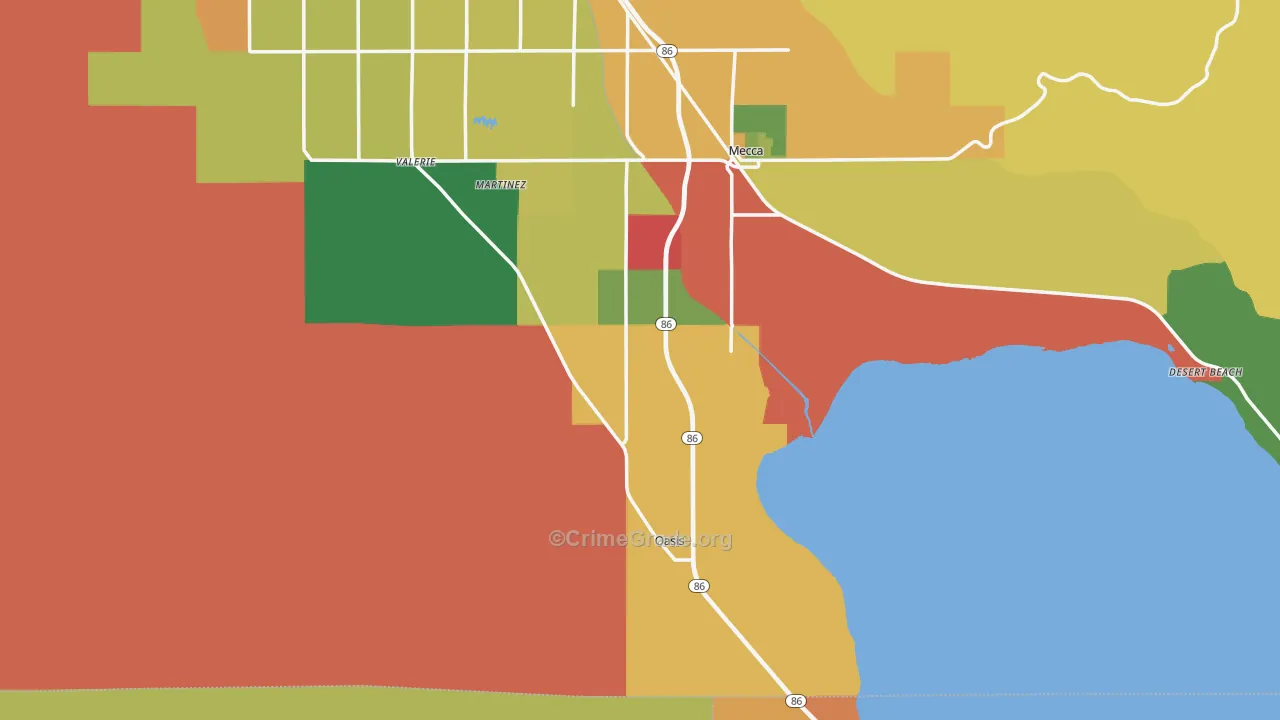 92274, CA Map of Drug-Related Crime Rates