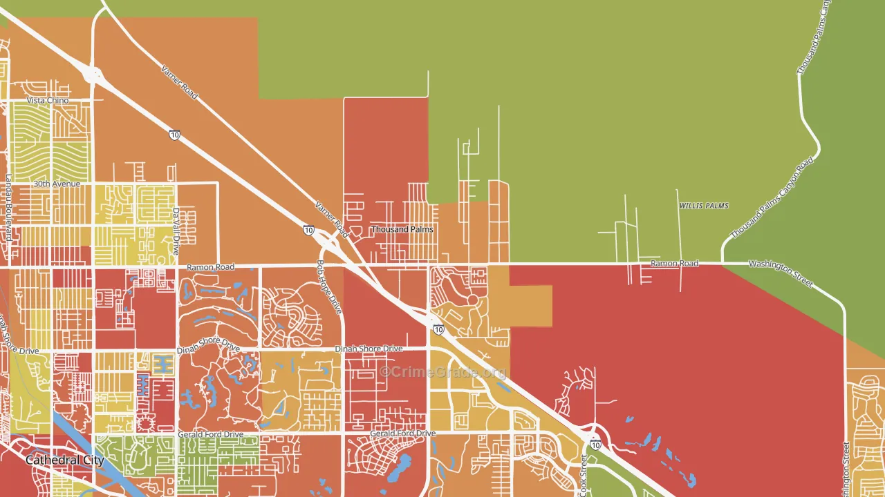 92276, CA Map of Drug-Related Crime Rates