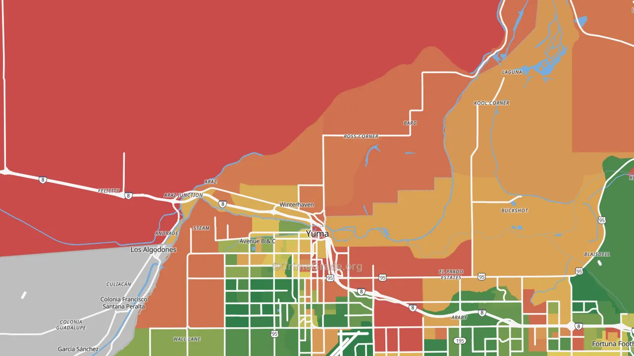 92283, CA Map of Drug-Related Crime Rates