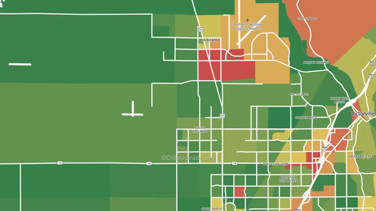 92301, CA Map of Drug-Related Crime Rates