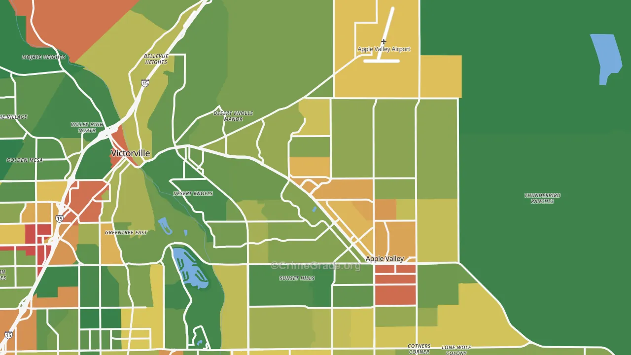 92307, CA Map of Drug-Related Crime Rates