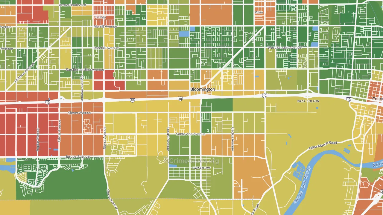 92316, CA Map of Drug-Related Crime Rates