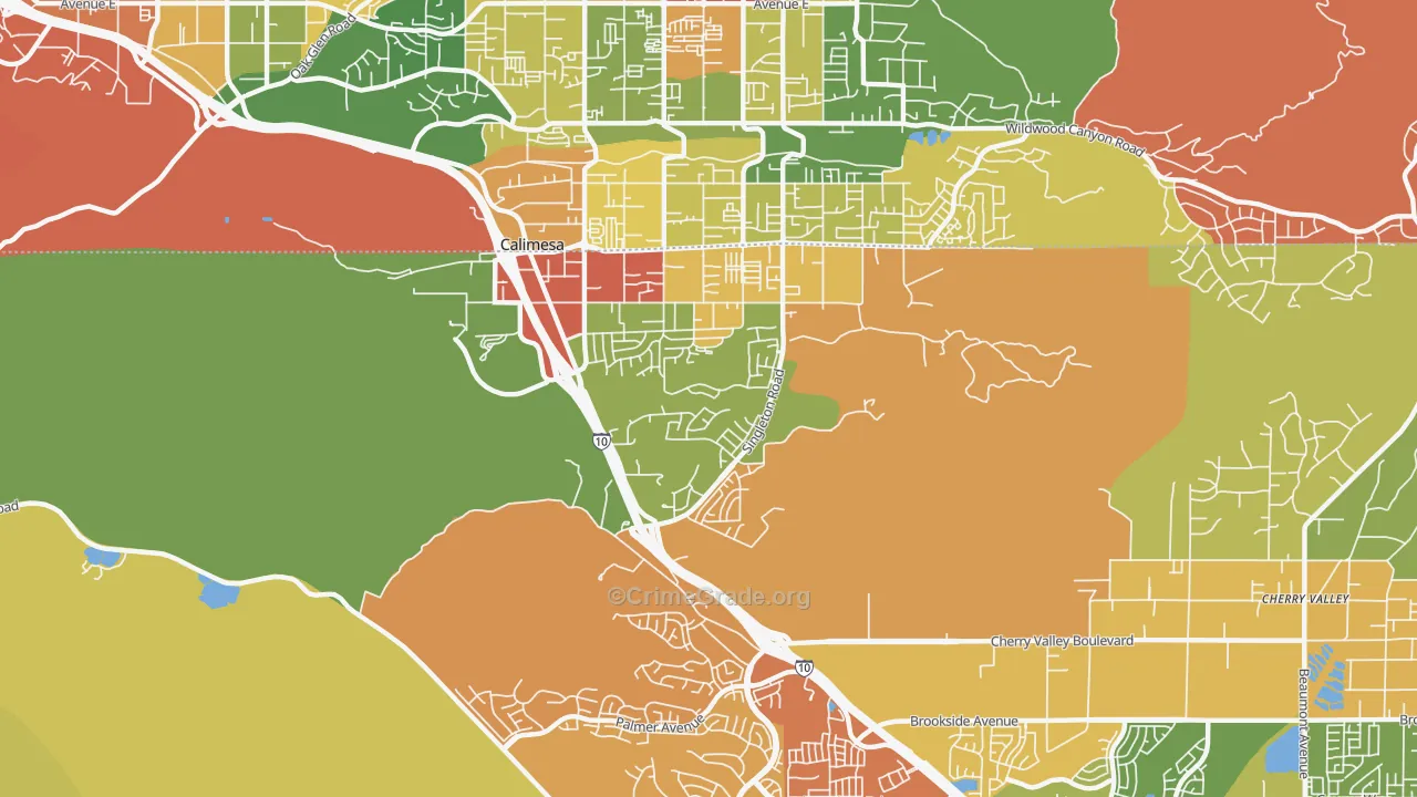 92320, CA Map of Drug-Related Crime Rates