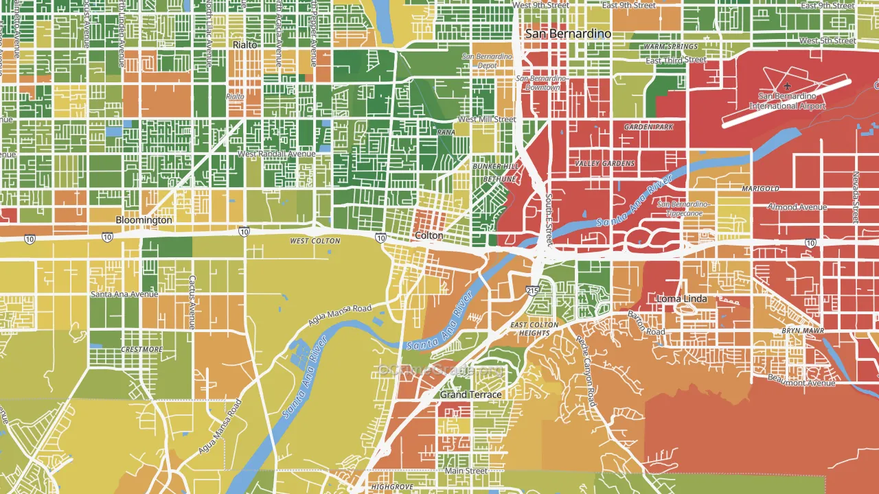 92324, CA Map of Drug-Related Crime Rates