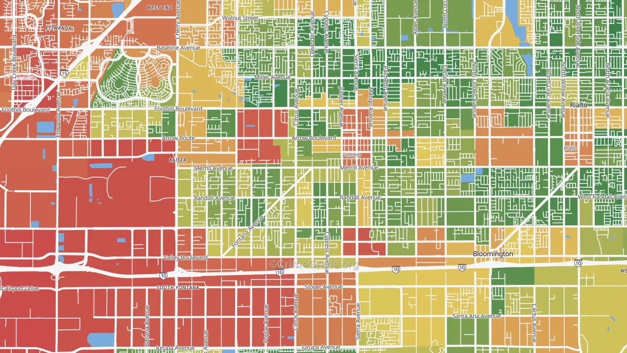 92335, CA Map of Drug-Related Crime Rates