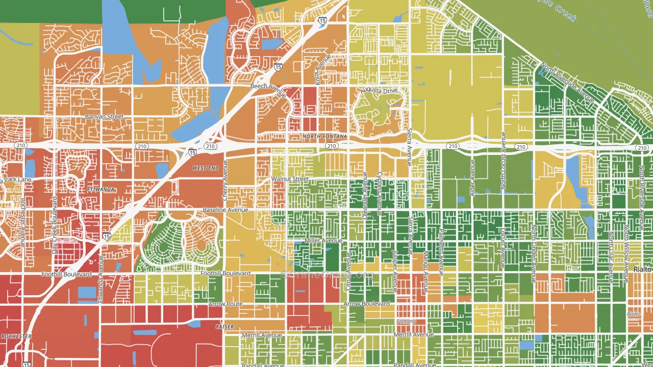 92336, CA Map of Drug-Related Crime Rates