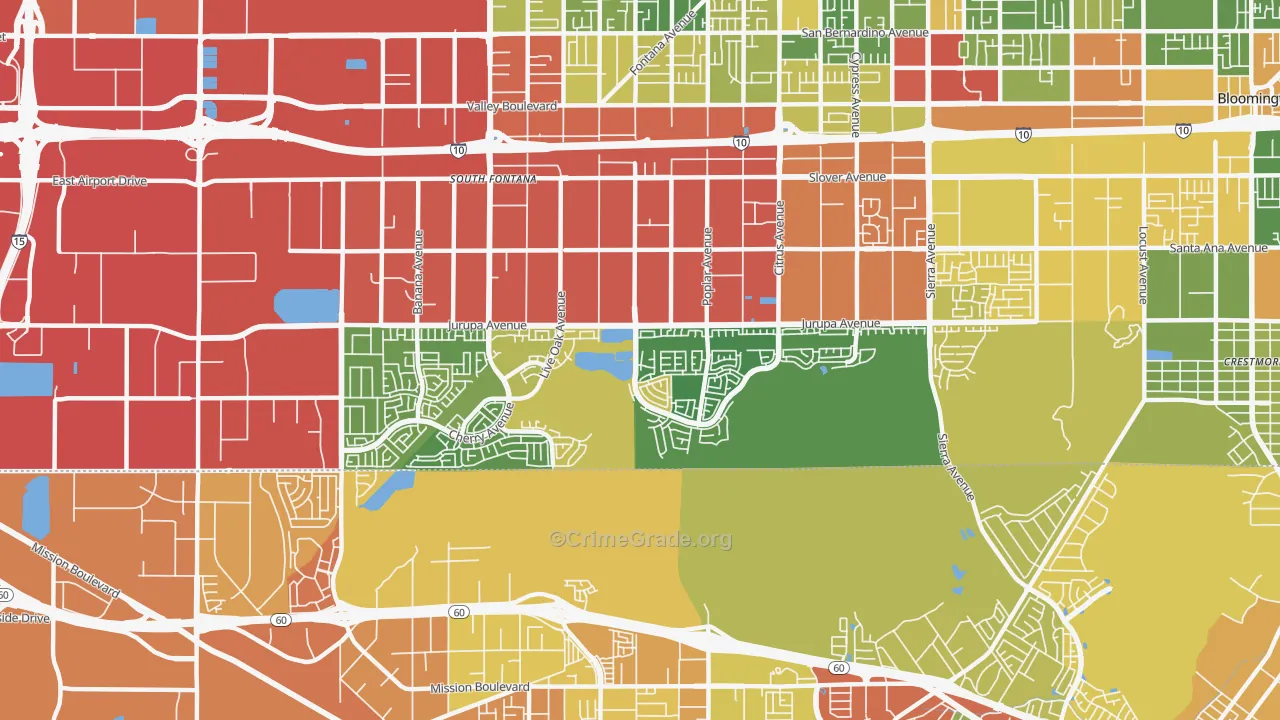 92337, CA Map of Drug-Related Crime Rates