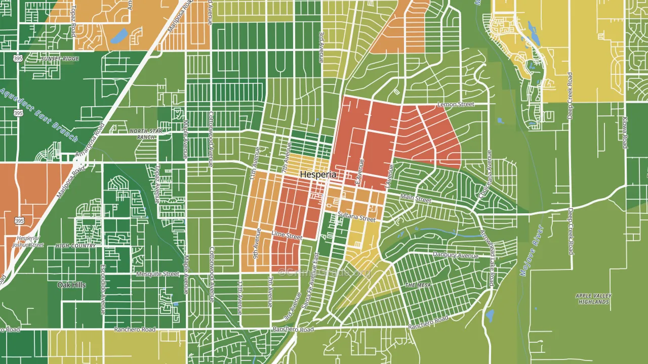 92345, CA Map of Drug-Related Crime Rates