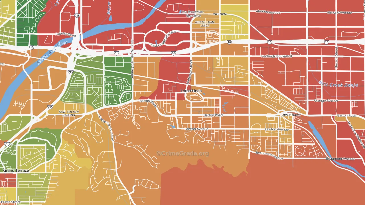 92350, CA Map of Drug-Related Crime Rates