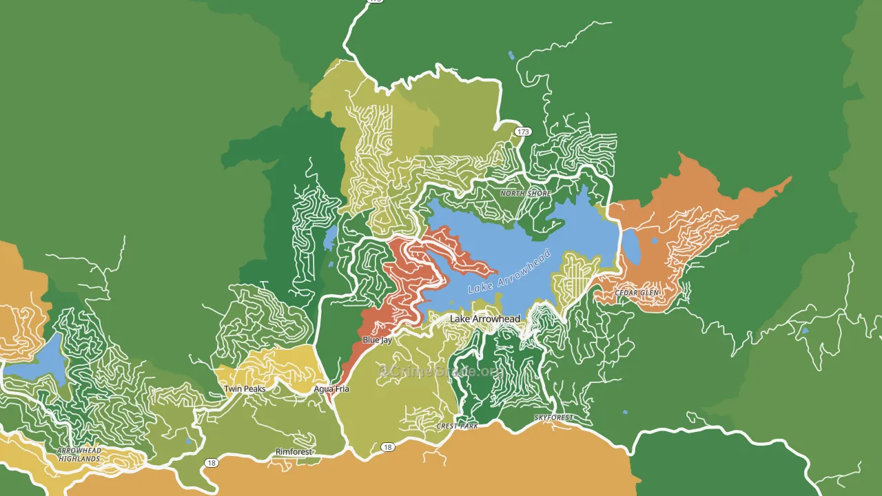 92352, CA Map of Drug-Related Crime Rates