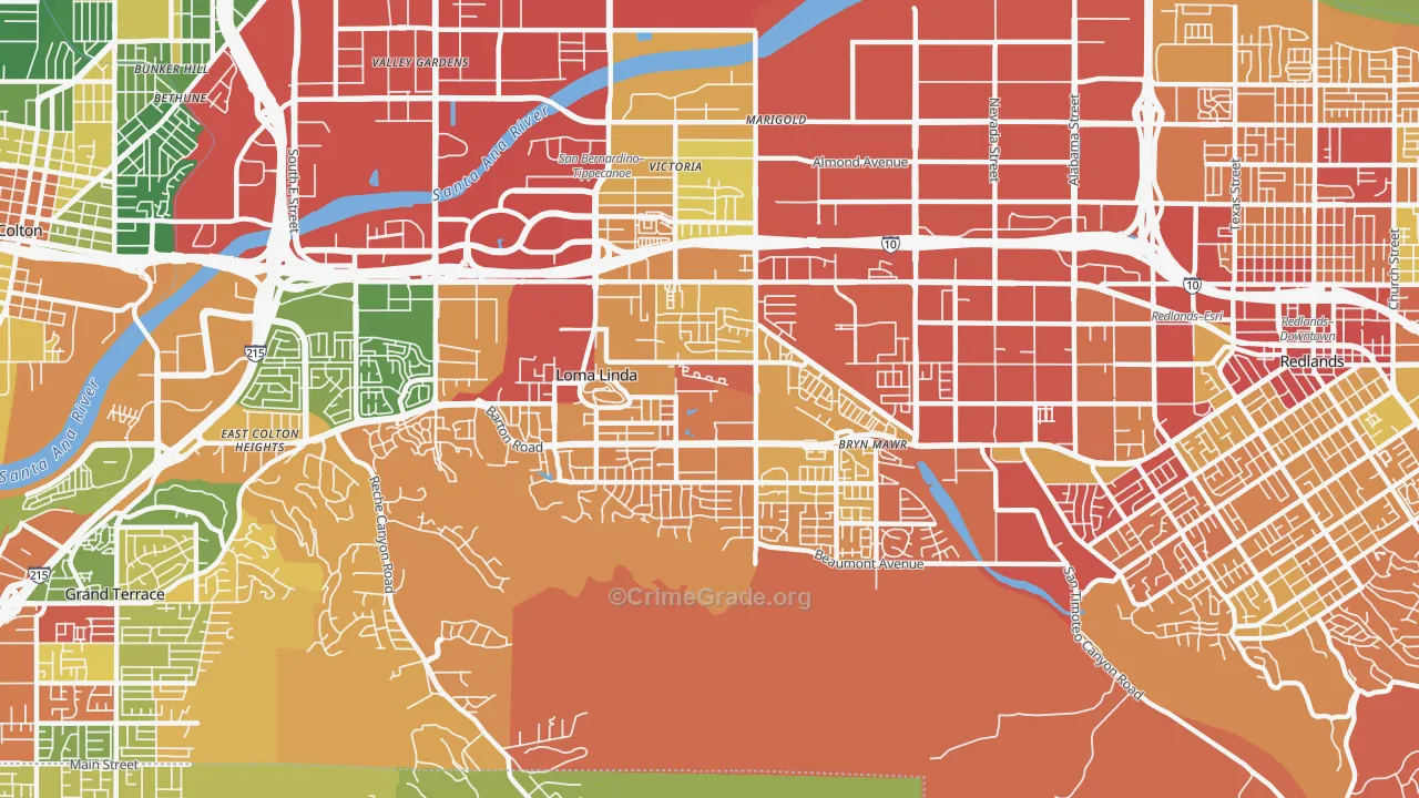 92354, CA Map of Drug-Related Crime Rates