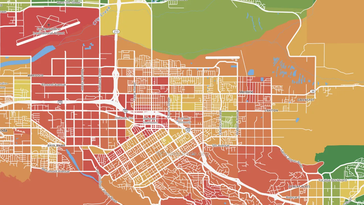 92374, CA Map of Drug-Related Crime Rates