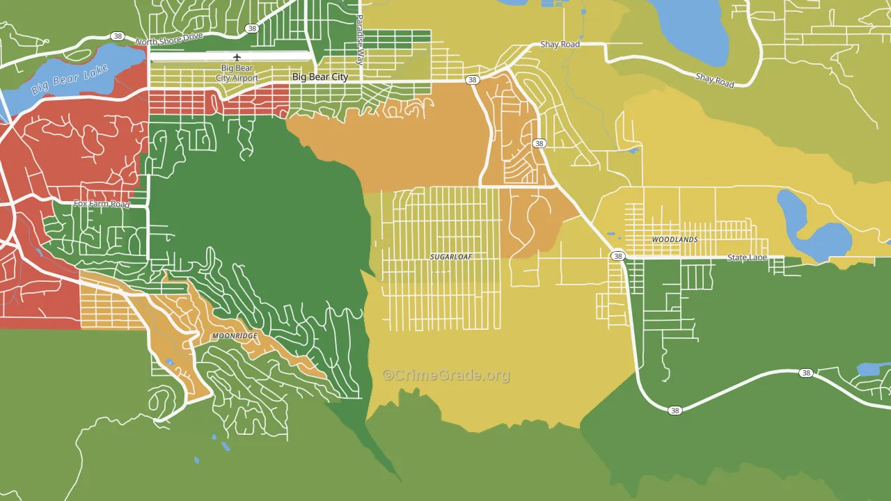 92386, CA Map of Drug-Related Crime Rates