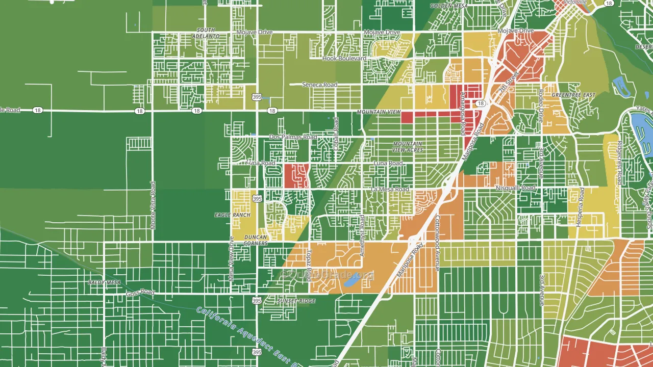 92392, CA Map of Drug-Related Crime Rates