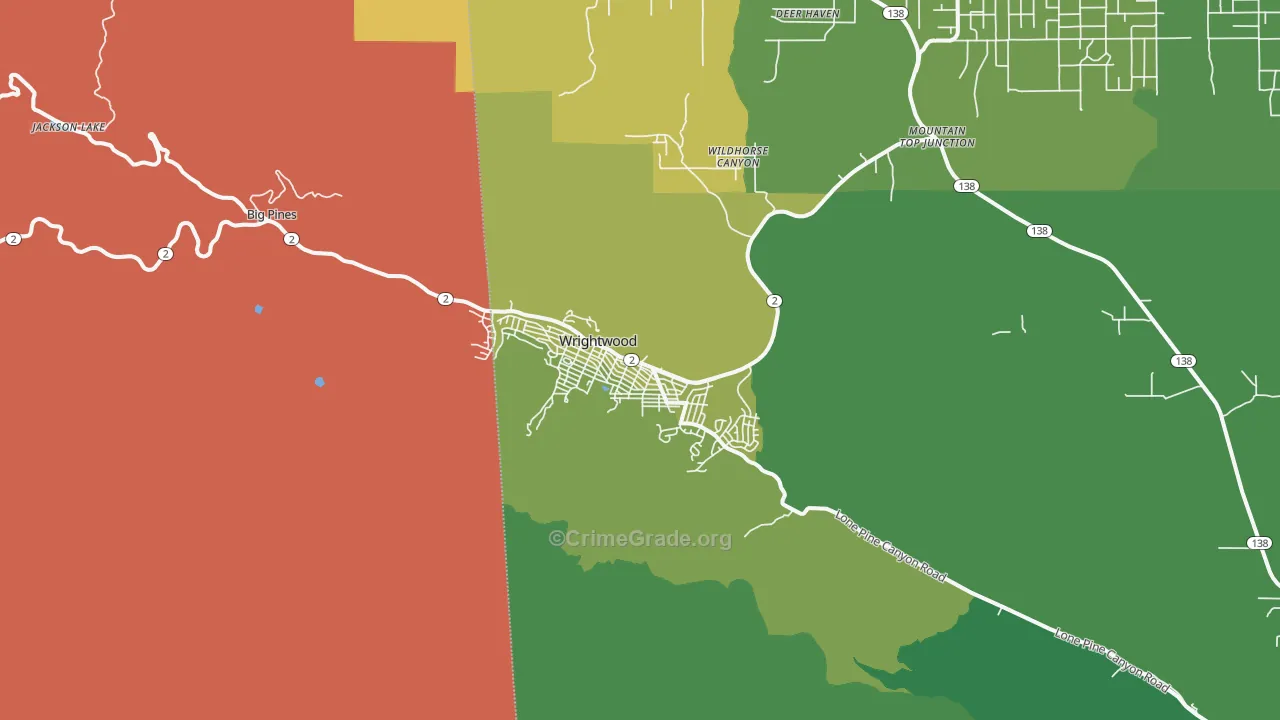 92397, CA Map of Drug-Related Crime Rates
