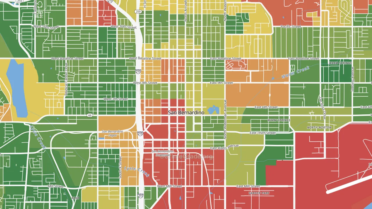 92401, CA Map of Drug-Related Crime Rates