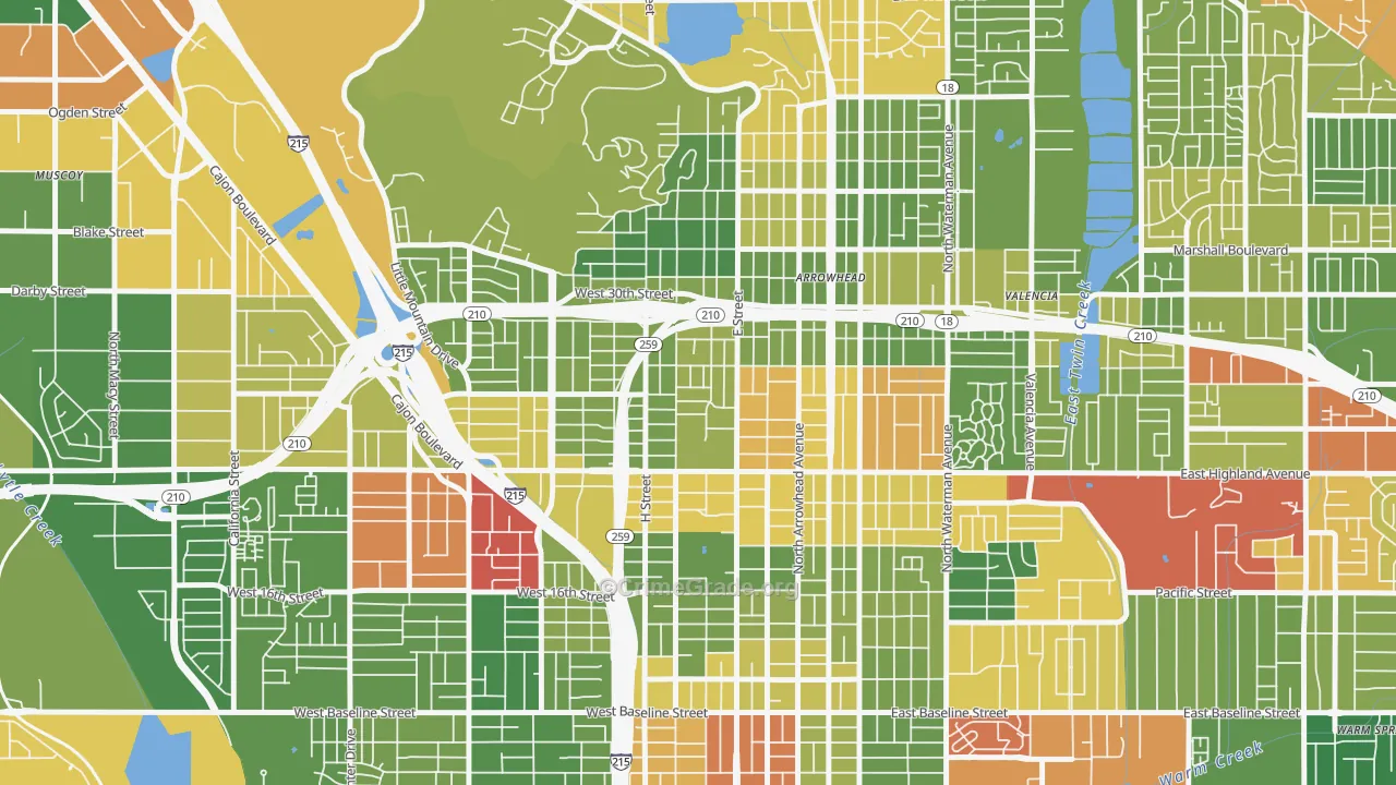 92405, CA Map of Drug-Related Crime Rates