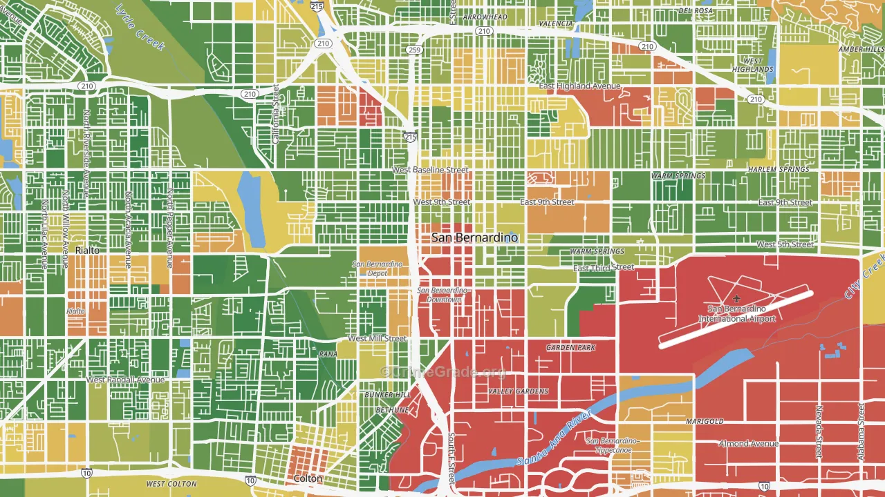 92410, CA Map of Drug-Related Crime Rates