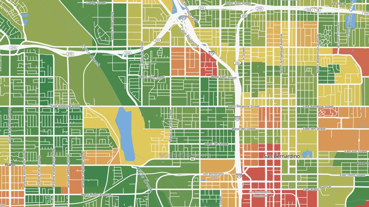 92411, CA Map of Drug-Related Crime Rates