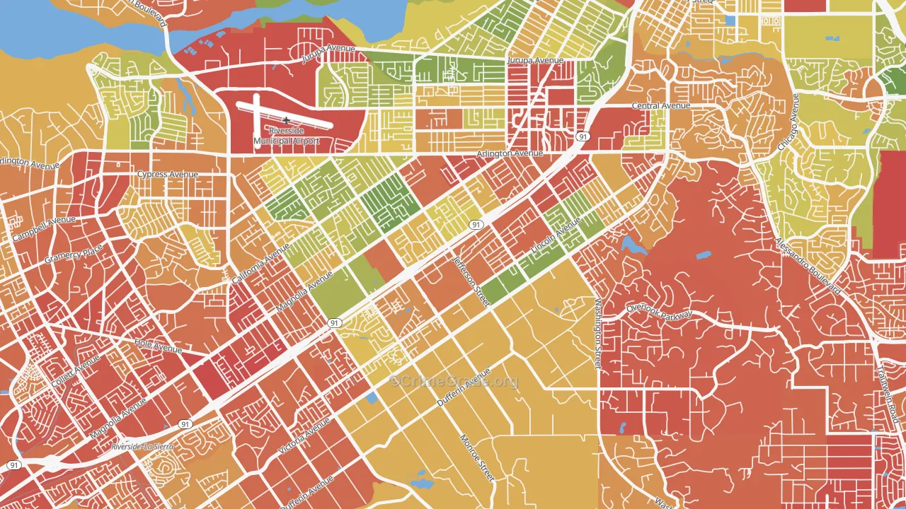 92504, CA Map of Drug-Related Crime Rates