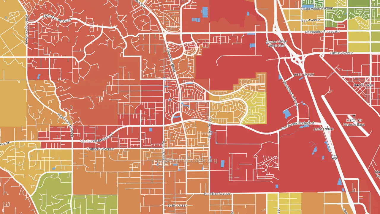 92508, CA Map of Drug-Related Crime Rates