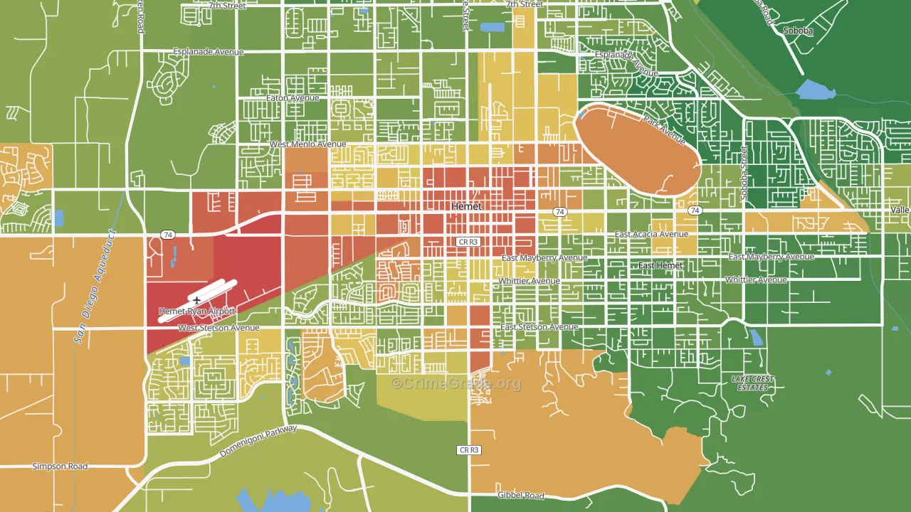 92543, CA Map of Drug-Related Crime Rates