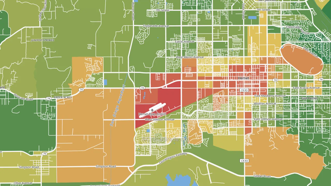 92545, CA Map of Drug-Related Crime Rates