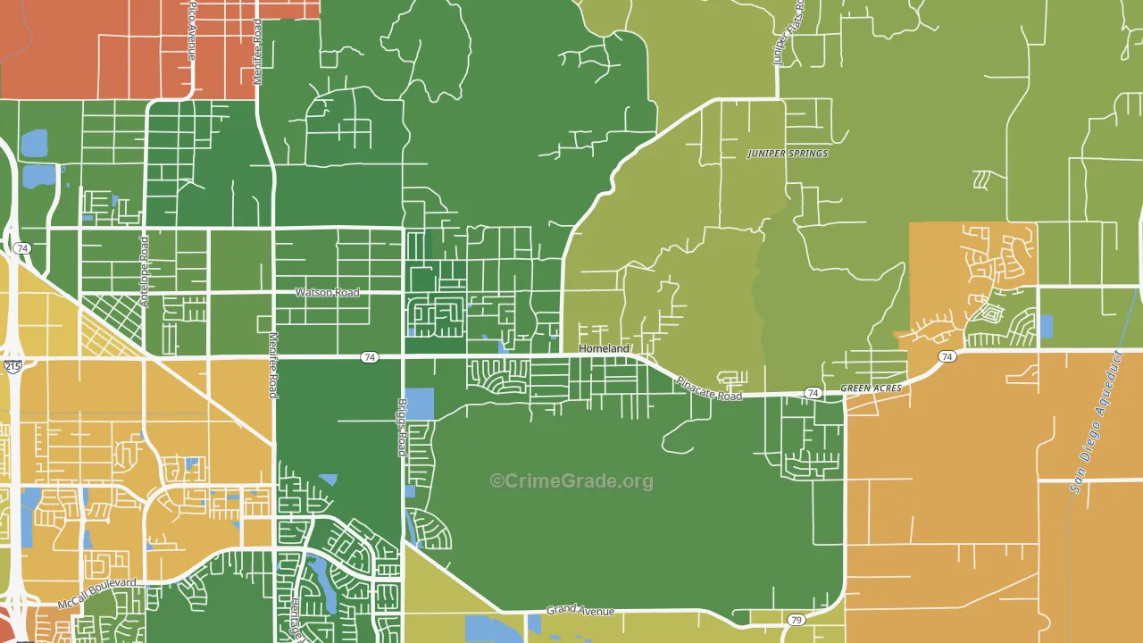 92548, CA Map of Drug-Related Crime Rates