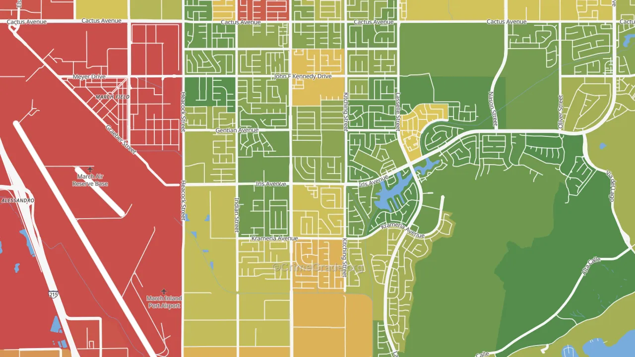 92551, CA Map of Drug-Related Crime Rates