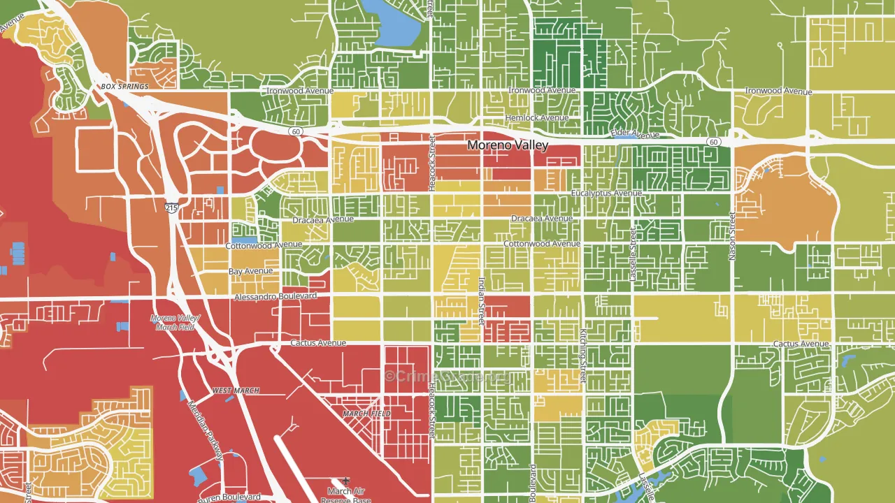 92553, CA Map of Drug-Related Crime Rates