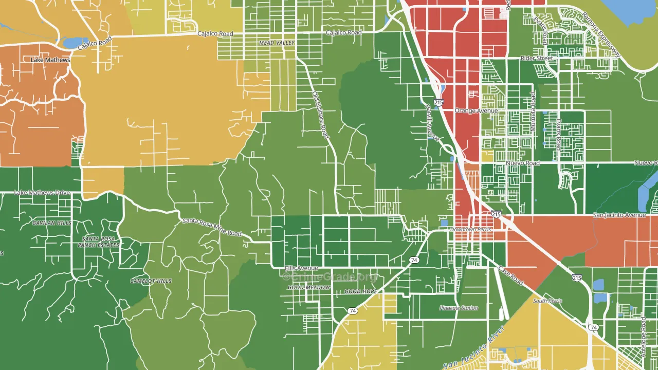 92570, CA Map of Drug-Related Crime Rates