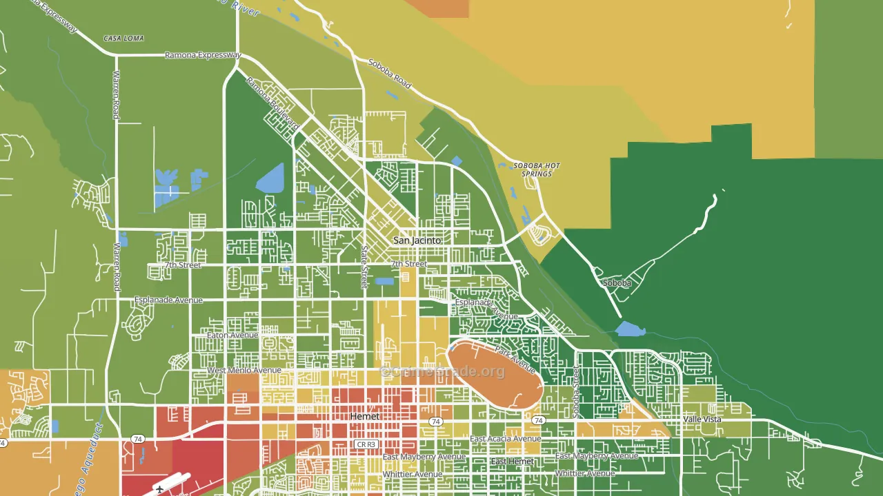 92583, CA Map of Drug-Related Crime Rates
