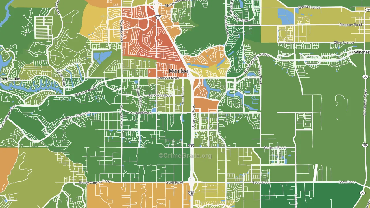 92584, CA Map of Drug-Related Crime Rates