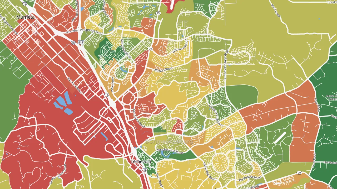 92591, CA Map of Drug-Related Crime Rates