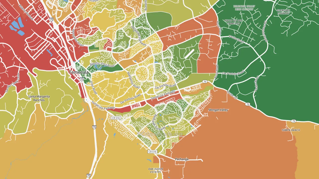 92592, CA Map of Drug-Related Crime Rates